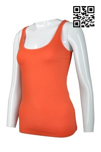 VT158 訂造淨色背心款式   製作女裝背心款式  吊帶背心   設計運動背心款式   背心中心    橙色